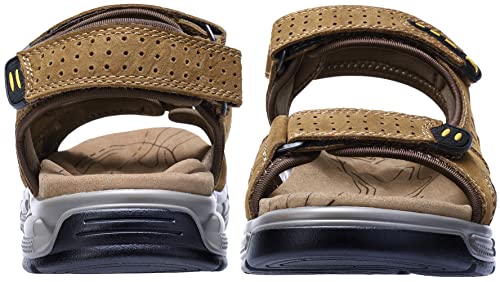 Camel Crown Men's Leather Sandals Hiking Outdoor Water Beach Sports Mens Sandals For Summer With Open Toe Adjustable Straps #TOP2