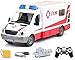 Darenbp RC Ambulance Grande RC Télécommande de Secours d'urgence des véhicules de Secours d'urgence 01:20 Télécommande Ambulance Jouet avec Son et lumière for garçons et Filles (Taille : 2 Batterie)