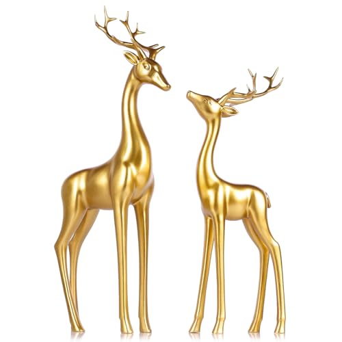 QIANLING Large Gold Reindeer Figurines