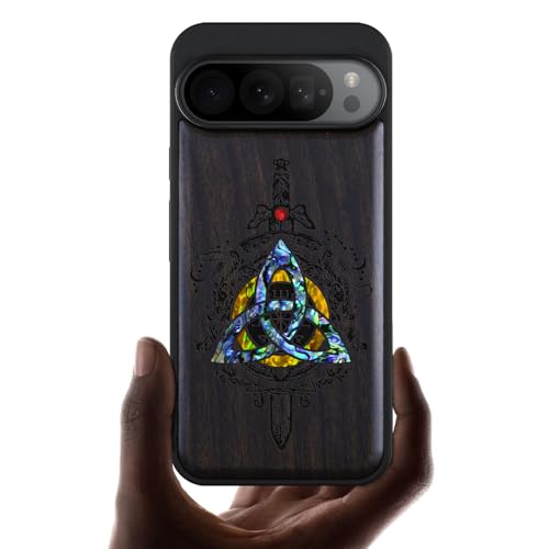 Coque Pixel 9 Pro XL bois incrustation coquille fini les rayures