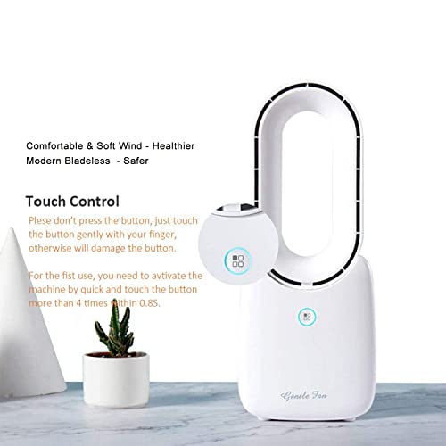 Let'me Desk Fan, Small Bladeless Fan Quiet Table Fan, 11.8In Battery Operated Personal Desktop Fan With 5-Colors Lights, Touch Control, Rechargeable Breeze Fan For Bedroom, Office, Home #TOP1