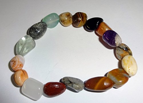 Sublime Gifts Mixed Gemstone Tumbled Crystal Healing Gemstone Beaded Stretch Bracelet #TOP6