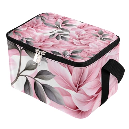 Lunch Bags for Women Men 9 Cans,Floral Flowers Hot & Cold Food Delivery Bag Insulated Grocery Bag Insulated Lunch Box Leaves Cooler Bag for Office Work Picnic Beach