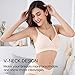 Vinfact 3 Pack Nursing Bras for Breastfeeding Seamless V Neck Maternity Bra Women Pregnancy Breastfeeding Bra - M,Black/Nude/Pink