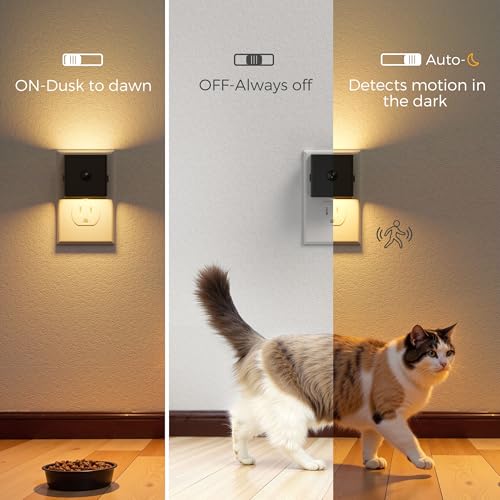 L LOHAS LED Motion Sensor Night Light, [2-Pack] Motion Activated Night Light, Motion Sensor and Dusk to Dawn Sensor, Brightness Adjustable, 3000K Soft White Nightlight for Bathroom Hallway Kitchen by L LOHAS LED - Image 2