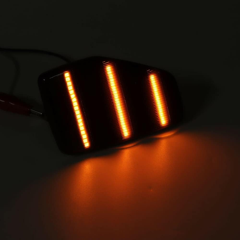 Front Bumper Turn Signal Light, Amber LED Side Marker Corner Lamp Indicator Light, Compatible with Hummer 2009-2010 H3T All Models, 2006-2010 H3 All Models, Smoke Lens Dynamic Light