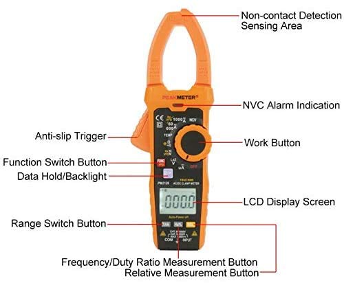 PM2128 Digital AC/DC Clamp Meter Voltage Current Meter Resistance Capacitance Tester