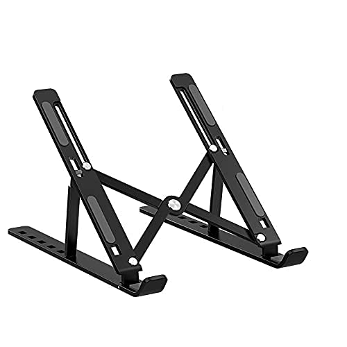 MOCOFO Notebook Computer Bracket Bracket Heat Dissipation Portable Desktop Increase Rack Lifting Folding Aluminum Alloy Suspended Shelf (Aluminum Alloy Black 2)