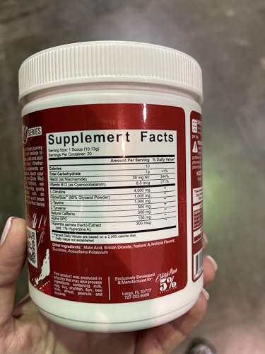 Image of 5% Nutrition Code Red Series Pre Workout Powder for Men & Women | Energy, Power, Protein Synthesis & Focus | 300mg Caffeine, L-Citrulline, Glycerol, Taurine, Alpha GPC, Huperzine (Italian Lemon Ice)