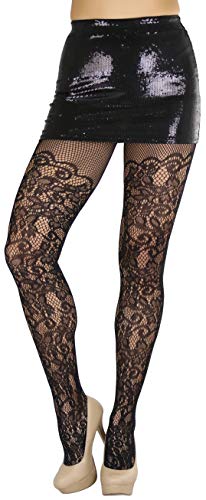 ToBeInStyle Women's Elegant Floral Vine Fishnet Pantyhose 7