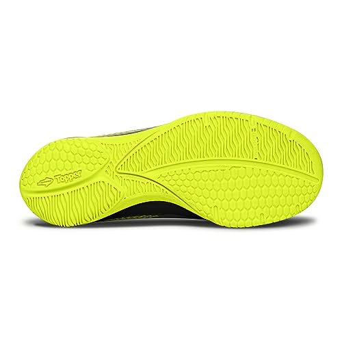 Chuteira Provoke Infantil Futsal, Topper, Meninos, Preto/Amarelo Neon, 29