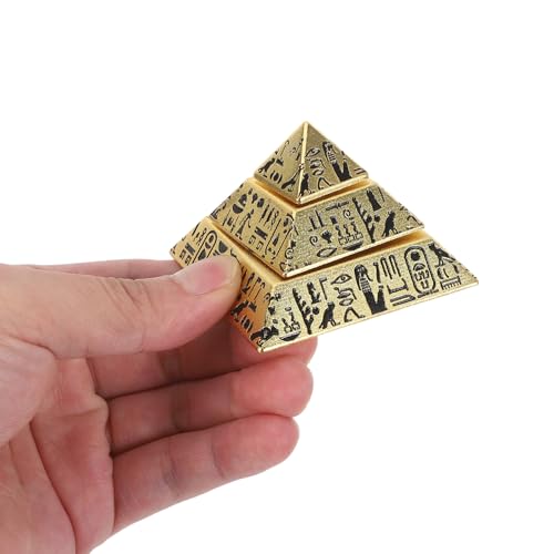 Mini Pyramide Égyptienne en Métal GARVALON Figurine Décorative Dorée Solide - 5