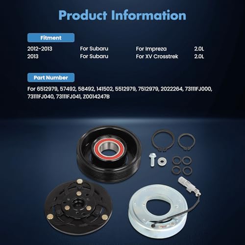Image of ECCPP A /C Compressor Clutch for Subaru Forester Impreza 2.0L 2014-2016