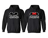 Mom and Dad Disney Family Hoodies - Matching Couple Sweaters - King and Queen Couples Hoodies Black...