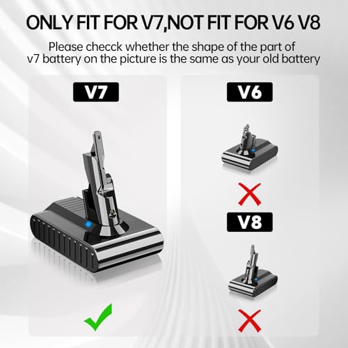 8000mAh V7 Akku, Ersatzakku für Dyson V7 SV11 Animal Tigger Motorhead Absolute Pro Fluffy Mattress Staubsauger Battery