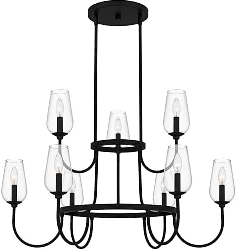Quoizel Viscount 9-Light Matte Black Chandelier