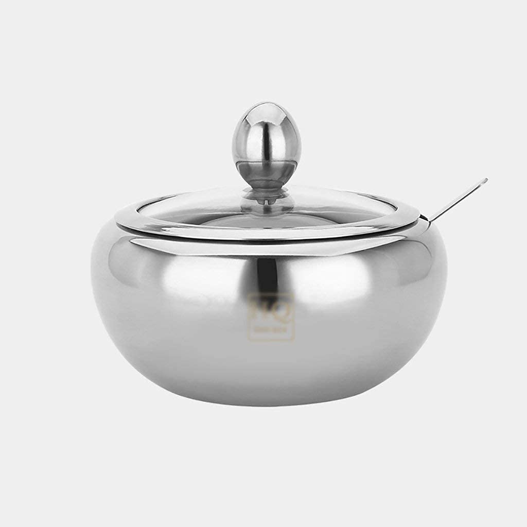 Pot à épices en verre et acier inoxydable haut de gamme pour table