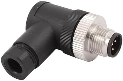 M12 Conector de código macho A de 5 pines, sensor de ángulo recto, enchufe de aviación, conector circular industrial con terminación de tornillo