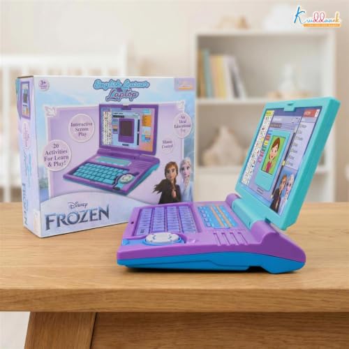 Image of Frozen Educational Laptop for Kids - Interactive Learning Toy for Girls Age 3+ with 20 Activities, Mouse Control, Learn Alphabet, Numbers, Words, Games, Music & Logic - Turquoise Blue