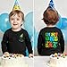 First Birthday Shirt Baby Boys One Year Old Tops 1st Birthday T-Shirt Cotton Long Sleeve Clothes Outfit A-Black 9-12 Months