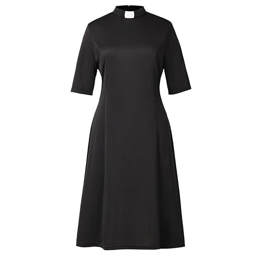 CAMDOM Church Clergy Dress for Women Minister Half Sleeve Loose