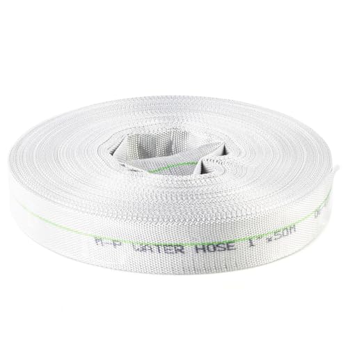 Tubo Flessibile Manichetta per Pompe Antincendio | Ø26 mm / 1" | Lunghezza 50 m | per Acqua Pulita Sporca Liquami | Resistenza Termica e Meccanica | in Poliestere