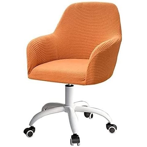 Hoowarm Office Chair Slipcovers Curved resilience Seat Covers 1/2/4/6 Dining Kitchen Armrest Chair Protector Accent Computer Chair Cover Jacquard Wedding Wing Back Chair Slipcover Washable Cover