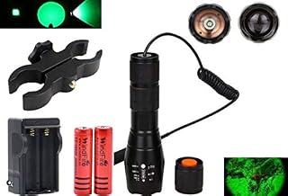 WINDFIRE Green LED Light 300 Yards Tactical Flashlight Zoomable Spot Flood Light Torch