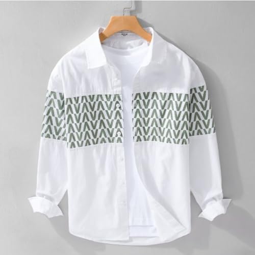 Image of Afflatus Men's Casual Shirt with Geometric Print | Premium Cotton Full Sleeve Shirt for Men | Stylish Regular Fit Fashion Trend | Casual, Party & Smart Casual Wear