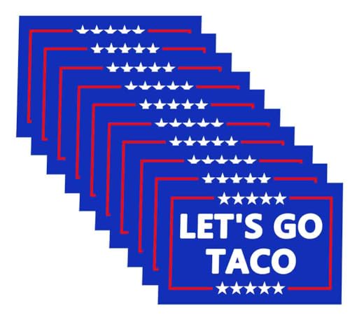 10 Pack Let\'s Go Taco Stickers Laptop Bumper Decal Window Waterproof Car Stickers