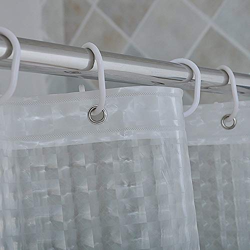 Rideaux de douche imperméables MU en Eva épais anti-moisissure rideau perforé transparent