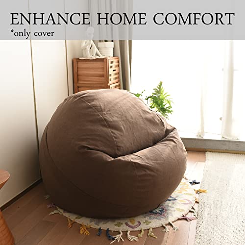 YuppieLife Big Durable Bean Bag Cover for Adults(Just Cover,No Filler) 4Ft Machine Washable Large Size Sofa Cover （Chocolate） by YuppieLife - Image 8