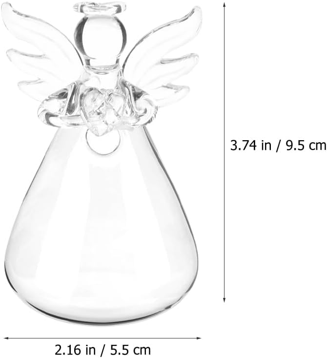 IMIKEYA Angel Flower Vase: 2pcs Angel Hanging Glass Plant Flower Vase Tiny Planter Hanging Glass for Hydroponic Plants Desktop Home Garden Decor (Pack of 2)