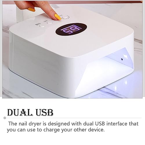 WUIOAUSXN Secador de unhas LED destacável lavável botão controle display digital recarregável dupla