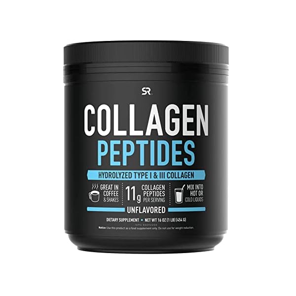 Sports Research Collagen Powder Supplement - Vital for Workout Recovery, Skin, & Nails - Hydrolyzed Protein Peptides…