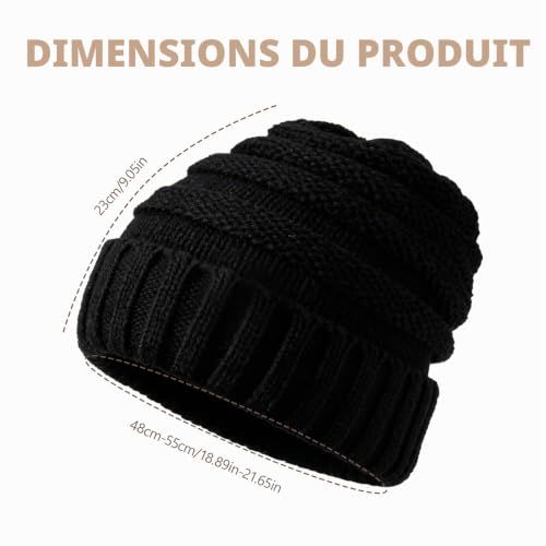 KASLCWA Bonnet Femme, Bonnet en Tricot pour Femme, Bonnets en Tricot Chaud et épais, Slouch Beanie, Bonnets Souple pour Hommes et Femmes, Chapeau d'hiver Ample pour Femmes – vue 2