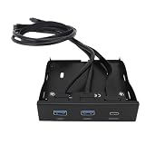 ASHATA Łatwa Instalacja 3,5-calowy Adapter USB A/C na Panelu Przednim dla Wielu Systemów