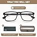 Ricafirla Classic Non Prescription Glasses Clear Lens Classic Driving Blue Light Cheater Metal Eyeglasses Designer Men See Far Near Lightweight Stylish Fashion Trendy Unbreakable Frame Black -1.00