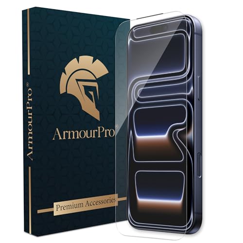 Image of ArmourPro Military-Grade Gorilla Borderless Tempered Glass for iPhone 17 Pro Max (6.9 Inches) with Installation Kit | Anti Dust Mesh Filter, Shatterproof, Full Screen Coverage