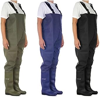 TradeShopTraesio® - SCAFANDRO DA PESCA STIVALI COSCIA TUTA WADERS CACCIA  AGRICOLTURA IMPERMEABILE - 44 : Abbigliamento