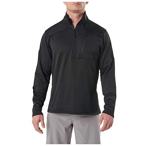 5.11 Tactical Men' Recon Half Zip Fleece, True Black, Small
