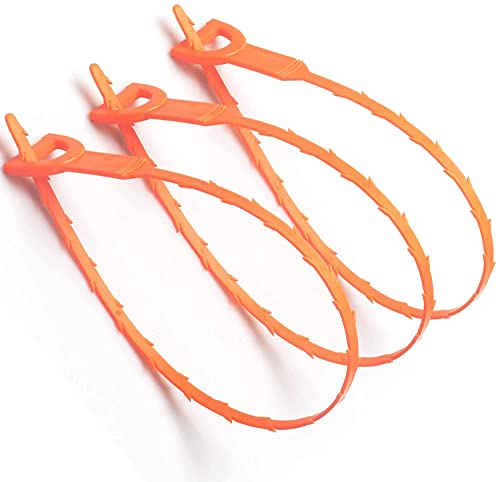 Herramienta para eliminar obstrucciones de drenaje, paquete de 3 unidades de eliminación de obstrucciones de cabello, herramienta de limpieza de drenaje de serpiente para fregaderos, bañeras y duchas
