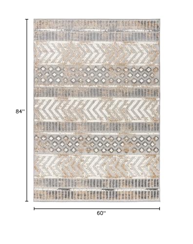 image for Rugshop Distressed Geometric Indoor/Outdoor Beige Area Rug Modern Trib