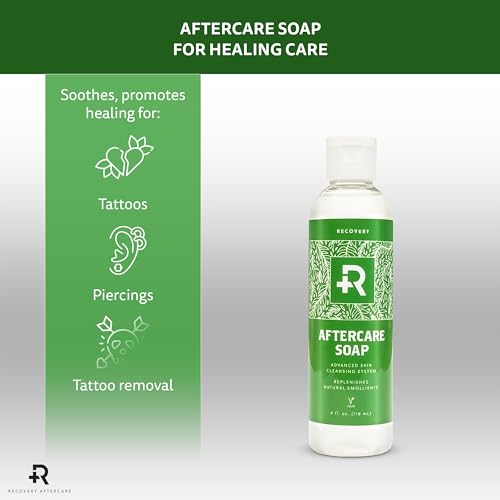 Recovery Aftercare - Aftercare Soap - Hydrating, Gentle Cleanser for Body Modification Aftercare - Natural Wash for Piercing & Tattoo Aftercare (4 oz) - Thumbnail 2