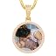 0485 Gold pink diamond pendant & cuban chain