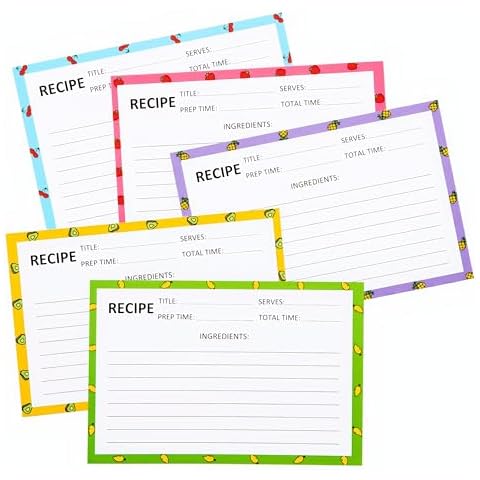 PINKEESEA 50PCS 4x6 Fruit Recipe Cards Cover