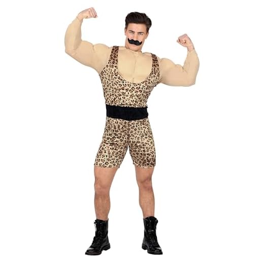 WIDMANN MILANO MODA FIESTAS - Disfraz de hombre fuerte, mono con camisa de musculos, culturista, carnaval