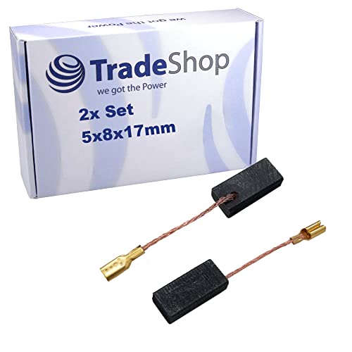 Trade-Shop 1609200634 - 2 spazzole di carbone, 5 x 8 x 17 mm, compatibili con Bosch GGS 27 L, GGS 27 LC, GSC 2,8