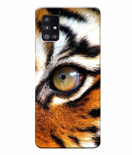 Image of Printed Hard Back Case Cover & Compatible for Samsung Galaxy M51 | Tiger Eyes (Multicolor) - D1185