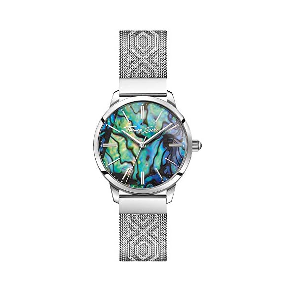 Thomas Sabo Damen Analog Quarz Uhr mit Edelstahl Armband WA0344-201-218-33 mm